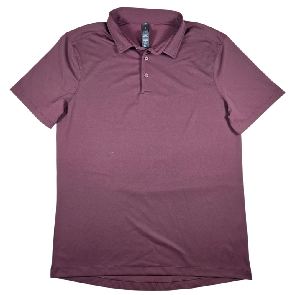 Lululemon Evolution Maroon Short Sleeve Performance Polo Shirt Men's Size Large